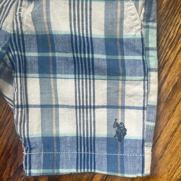 U.S. Polo Assn. Boys Blue Plaid Hartford Shorts Size 5 - Picture 3 of 5
